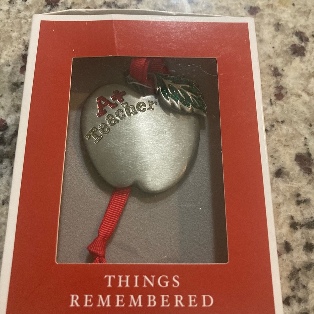 NIB Things Remembered A+ Teacher Christmas ornament